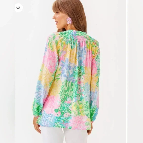 Lilly Pulitzer•Multi Bright Delight Patch -Elsa Silk Top - Picture 5 of 6